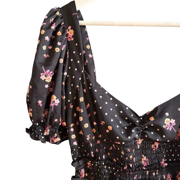 For Love and Lemons NWOT Camellia Smocked Belted Mini Dress - Picture 8 of 12